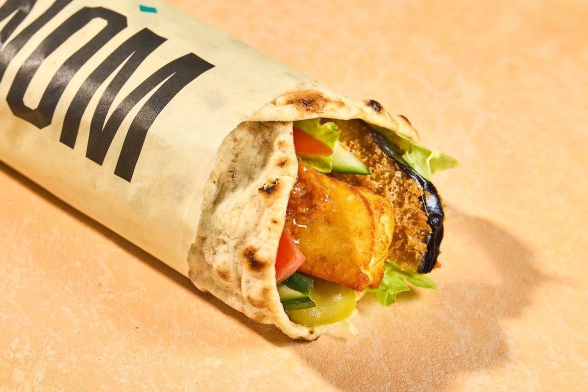 HALLOUMI + AUBERGINE WRAP