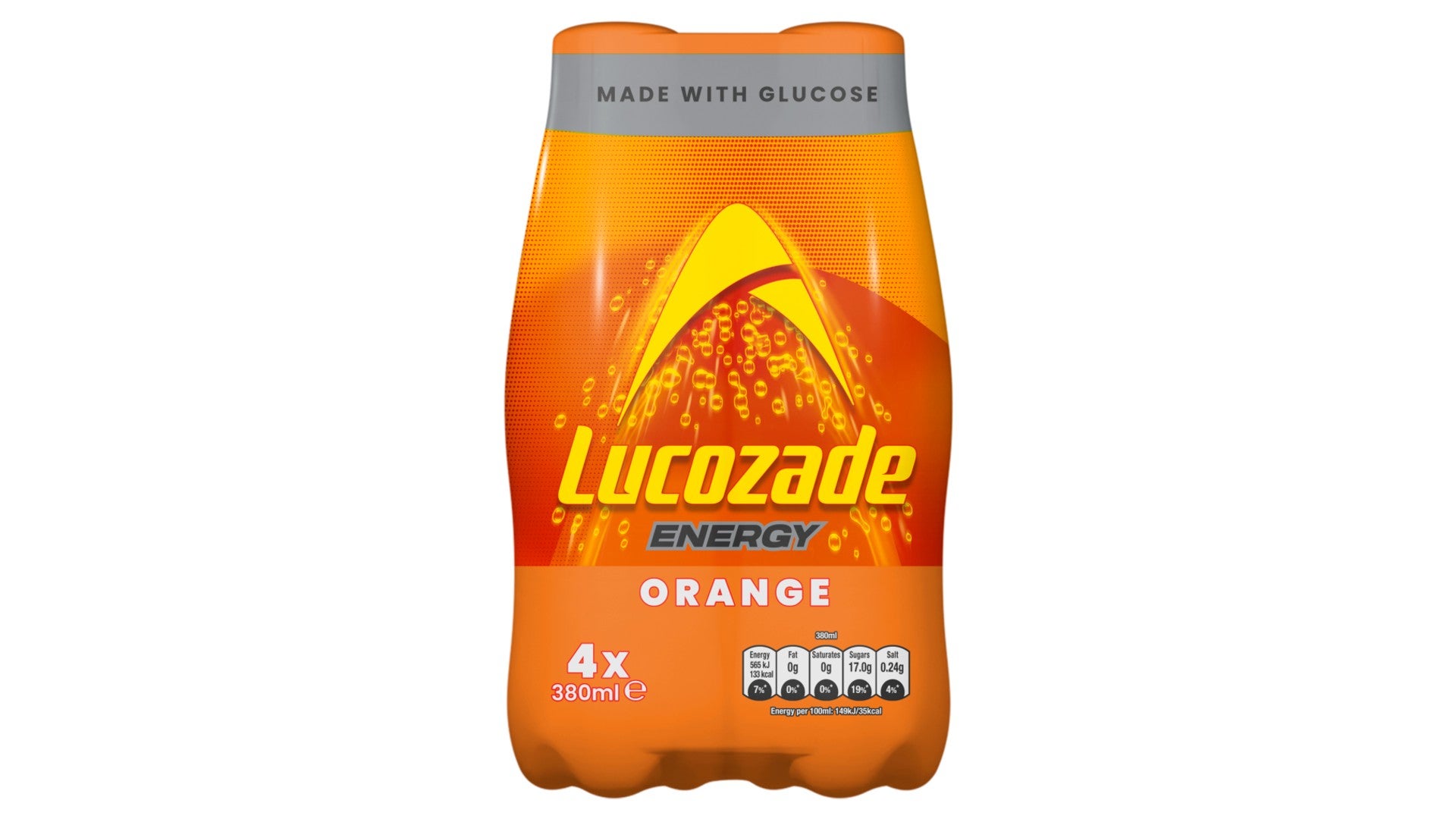 Lucozade Energy Drink Orange 4x380ml