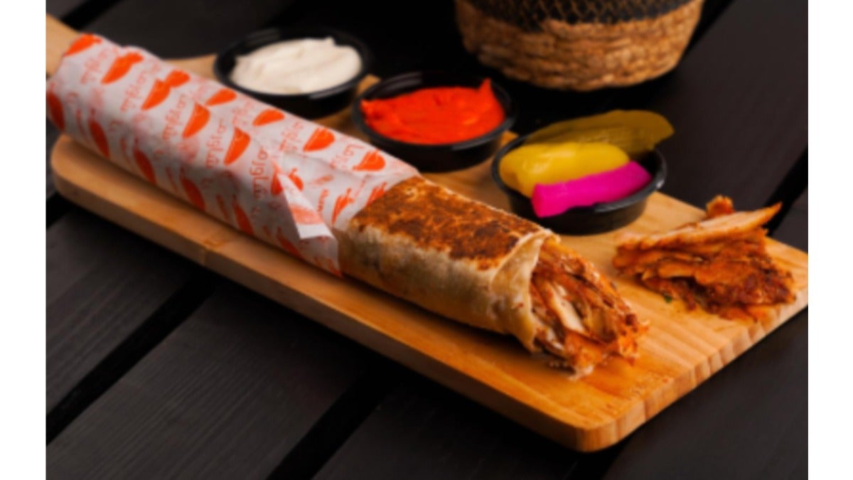 Rocket Chicken Shawarma Sandwich With Saj Bread