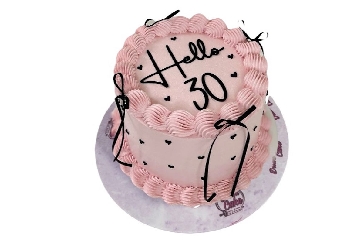 Pink ribbon cake
