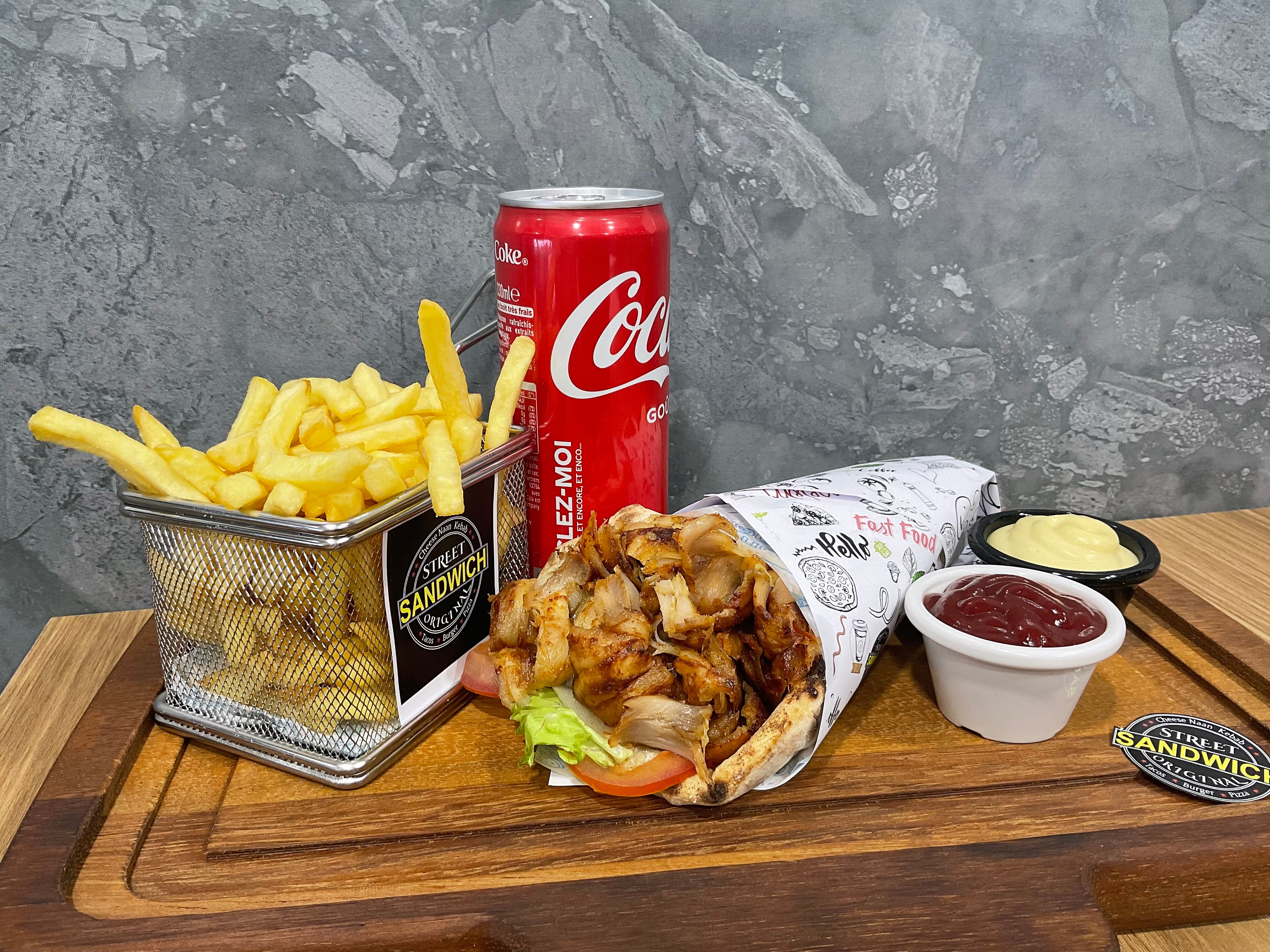 Menu Sandwich Kebab (kebab de poulet)