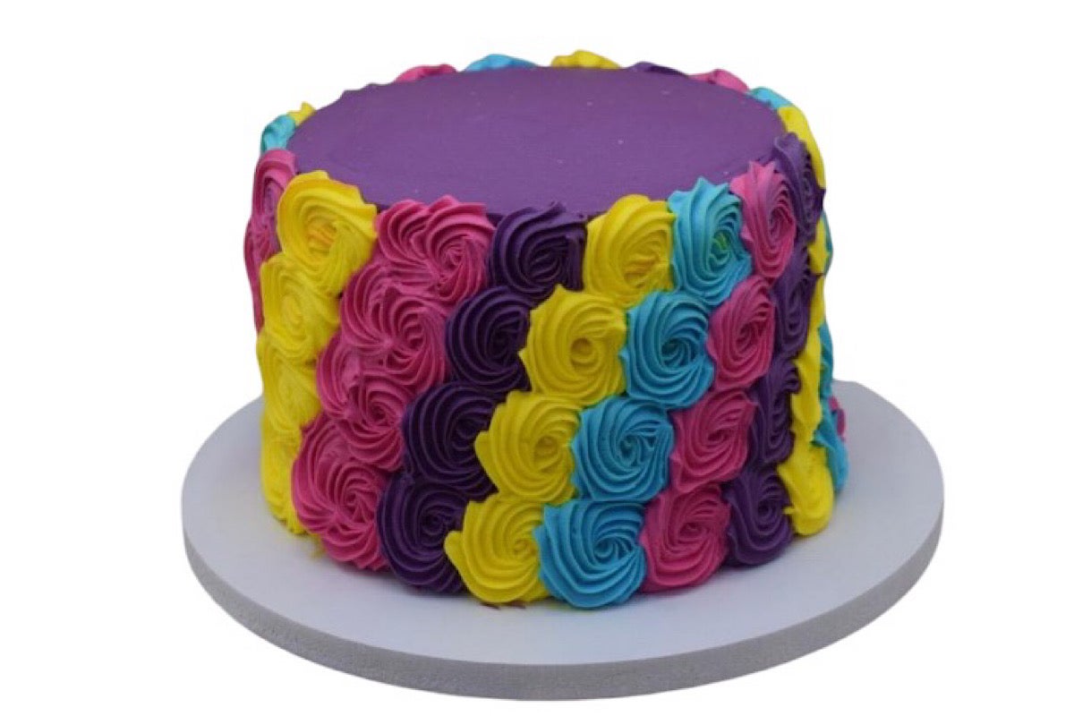 Rainbow Rose Cake (6 Inches) (Serves 6-8 Persons)
