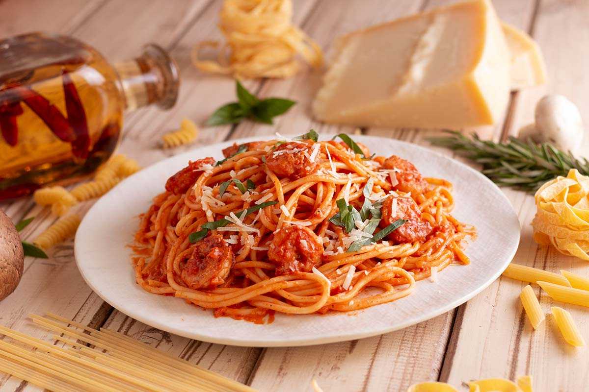 Pink Spaghetti Gamberoni Pasta