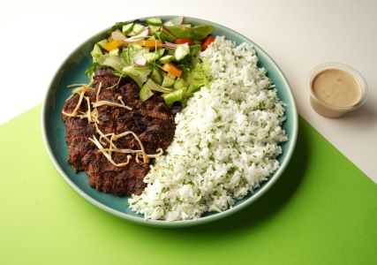 Healthy Steak Platter With Rice