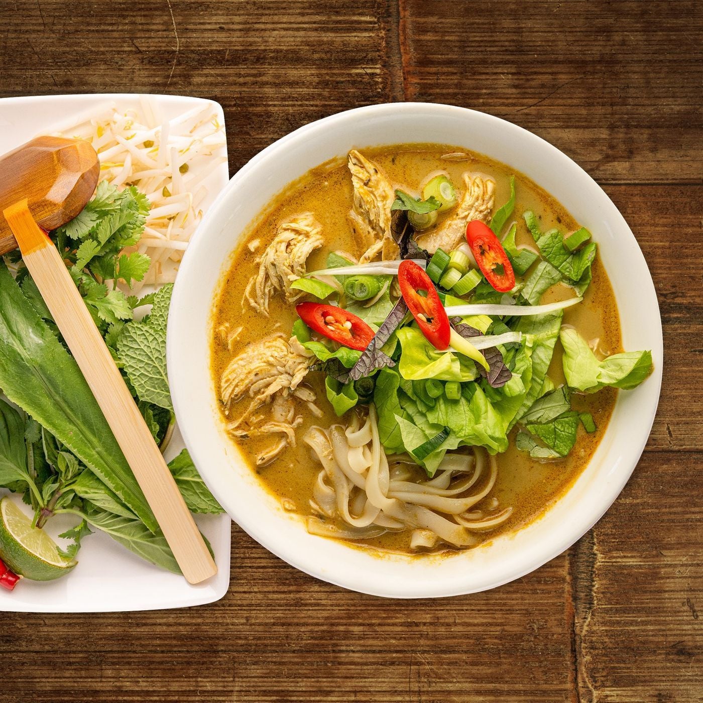 Chicken curry noodle soup