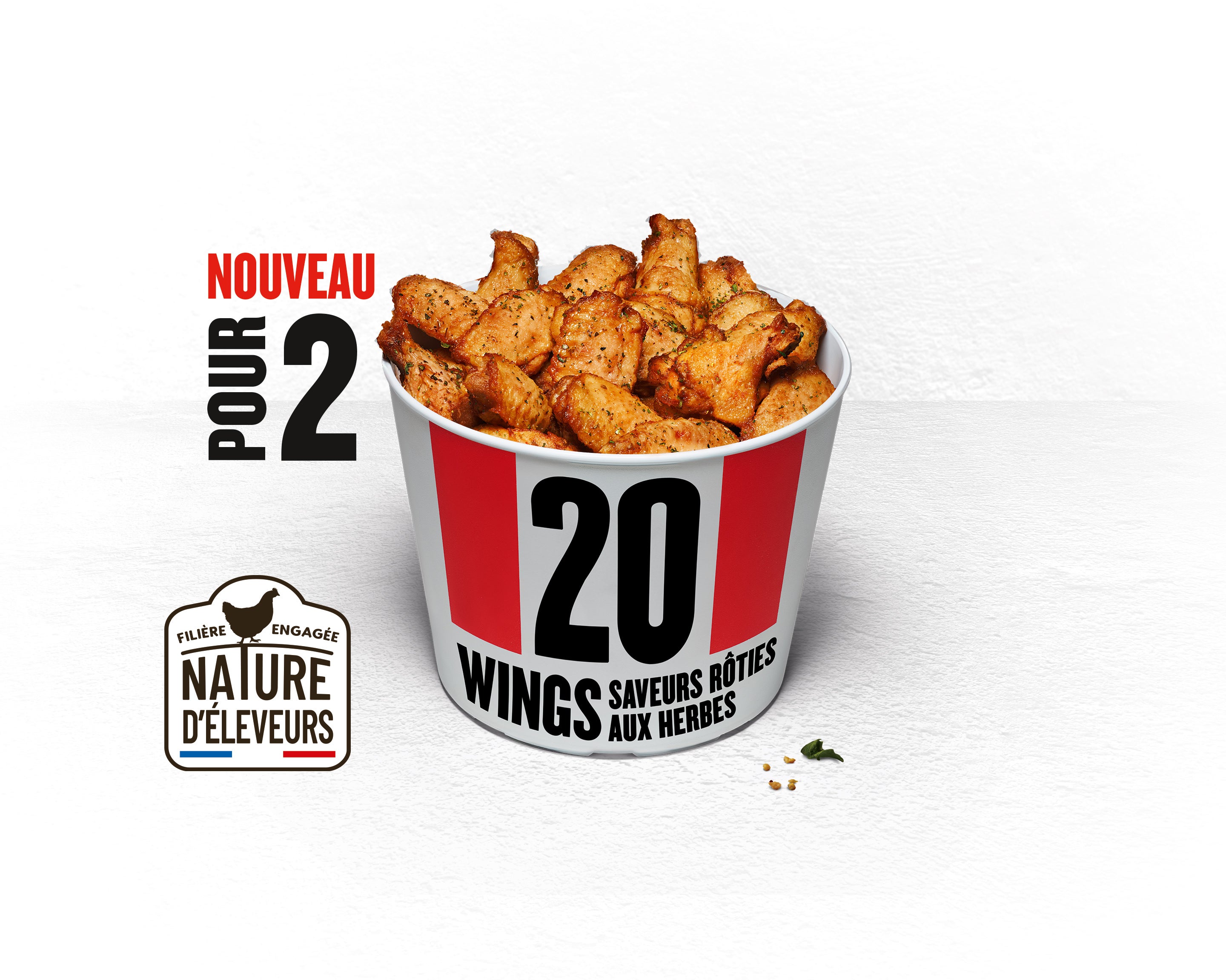 BUCKET 20 WINGS® SAVEURS RÔTIES AUX HERBES