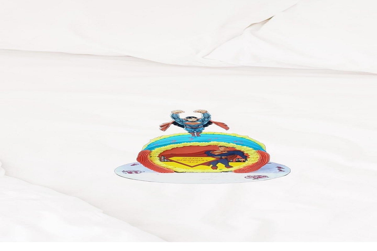 fly superman cake 8 inch serve8-10 persons of delicious