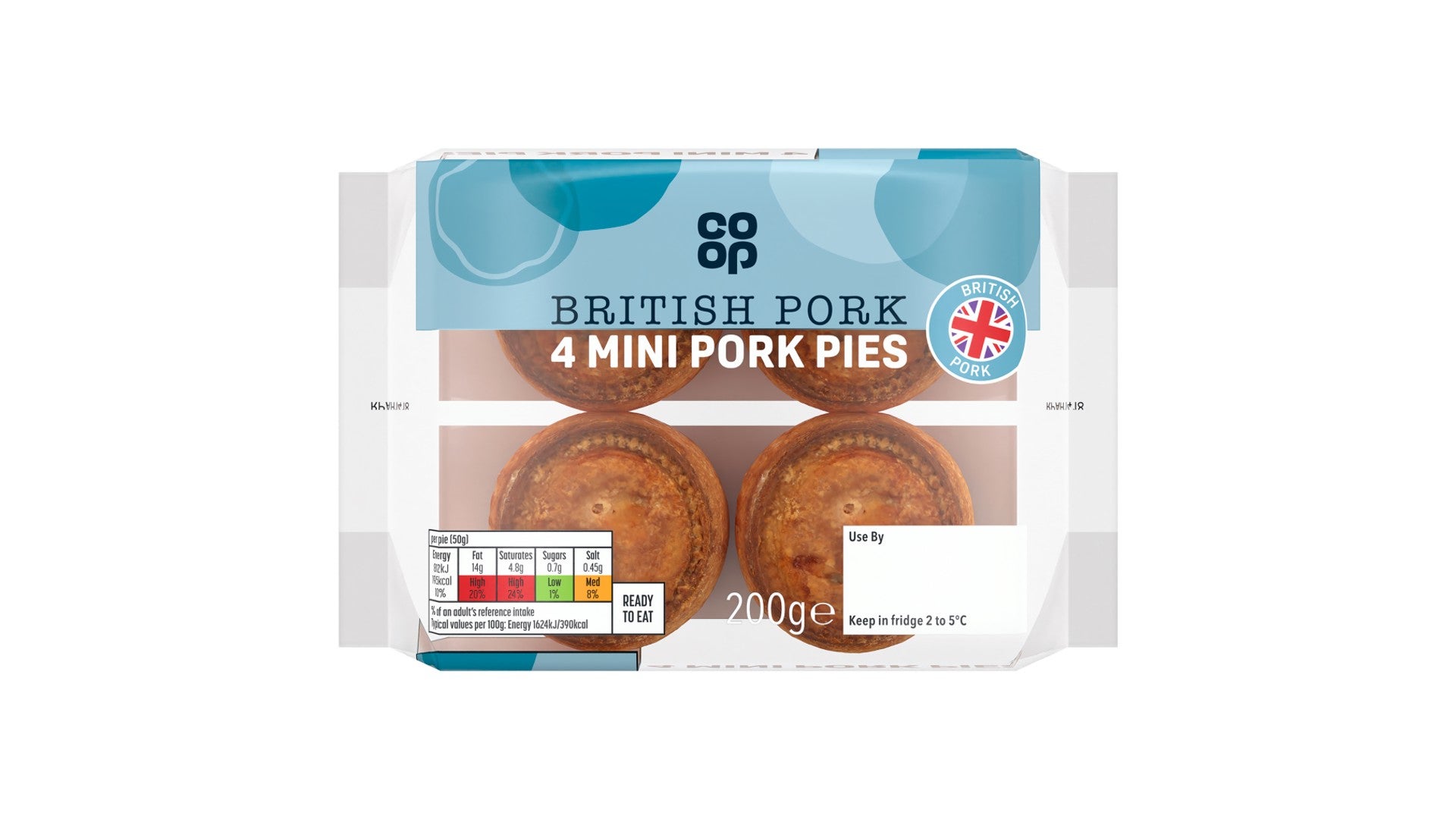 Co-op 4 Mini Crispy Bake Pork Pies 200G