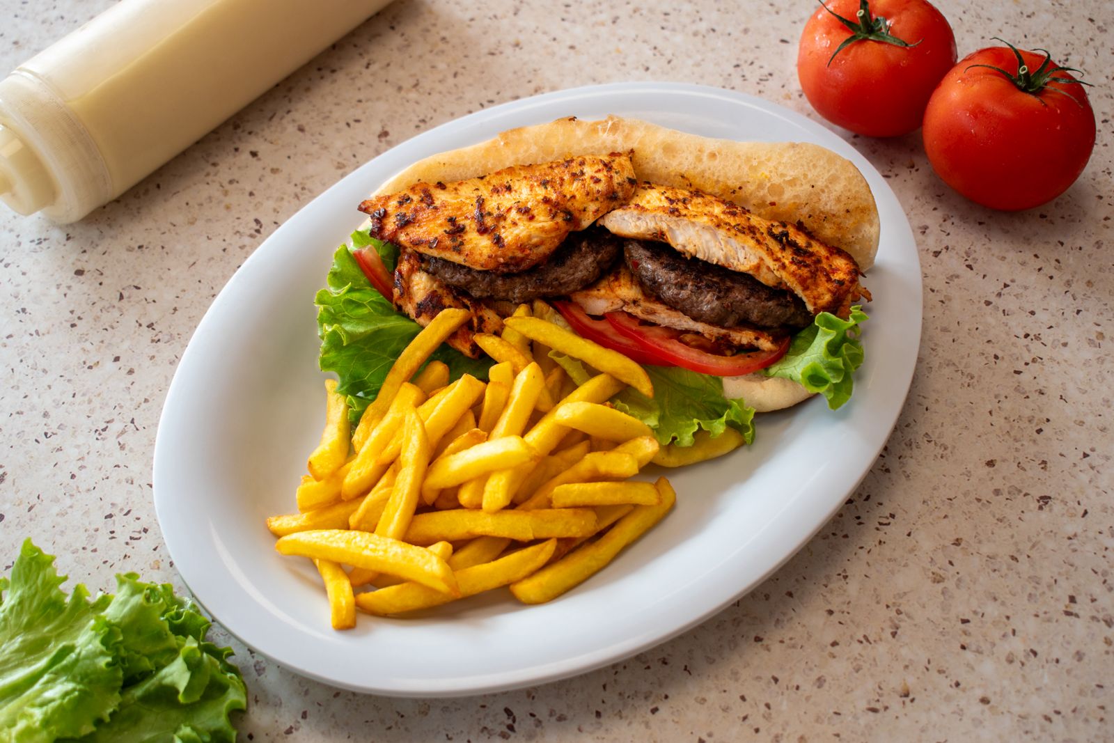 🌯Sandwich escalope de poulet et steak🌯