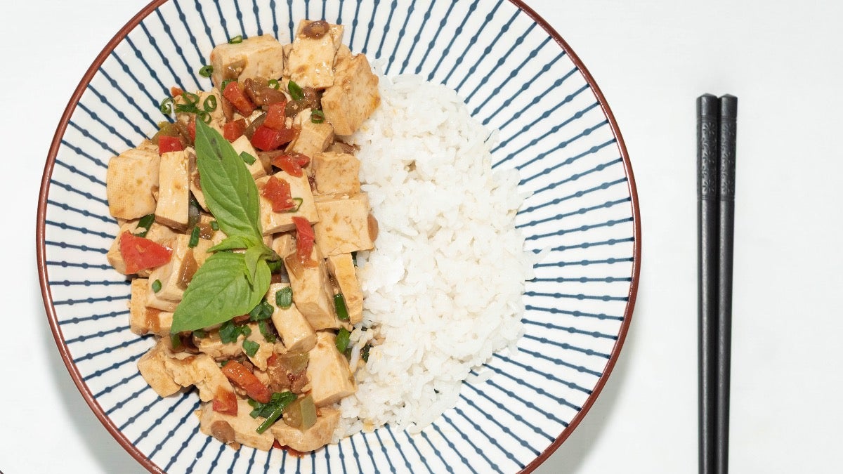 Riz avec tofu sauce soja