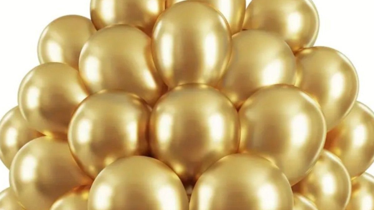 3 Helium Balloons Gold