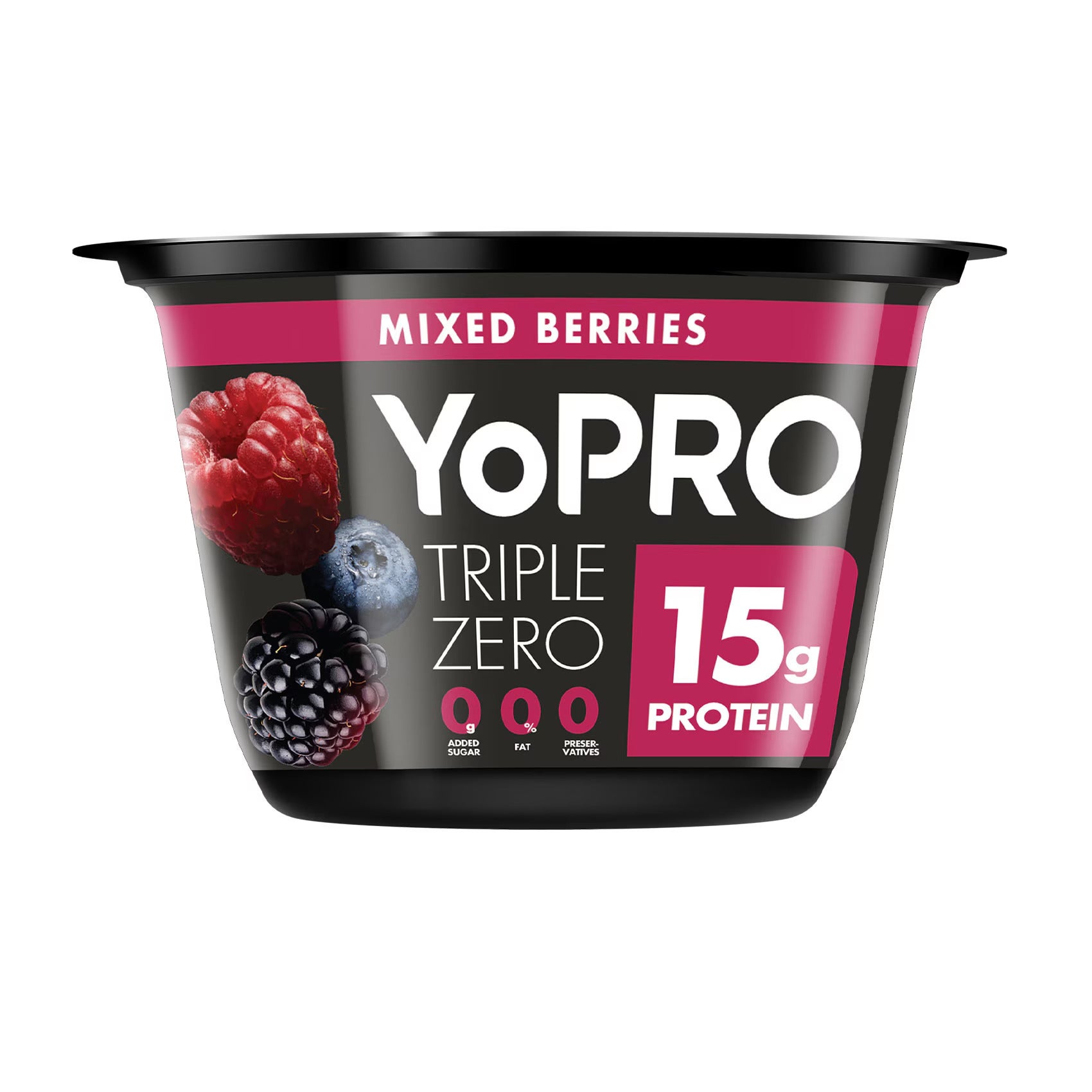 Yopro Triple Zero Stirred Mix Berries Yoghurt 150g