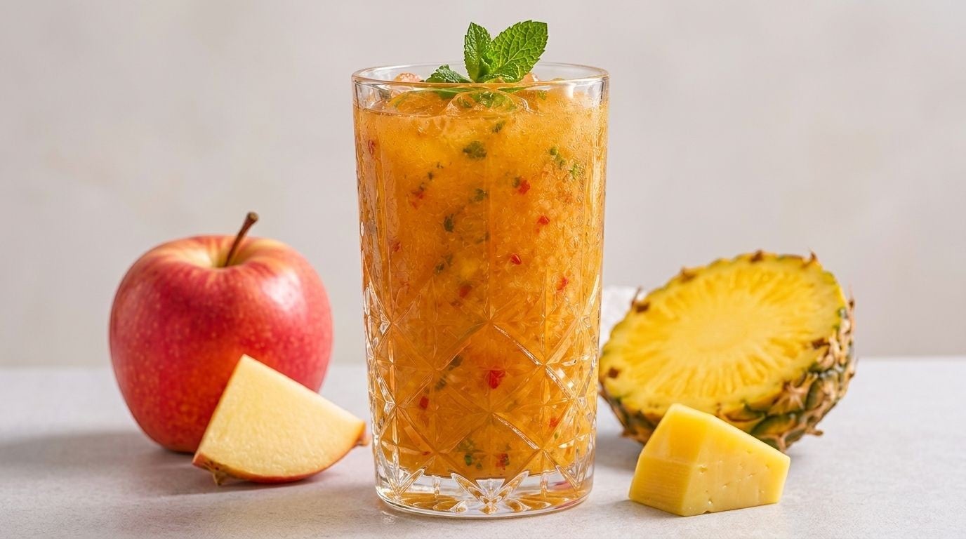 Thé glacé, mangue, pommes, ananas, menthe 30cl