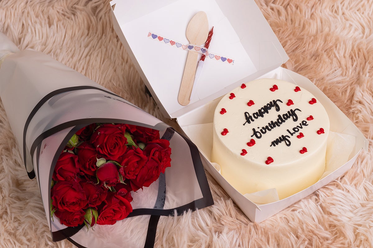 My Love Cake With Flowers
