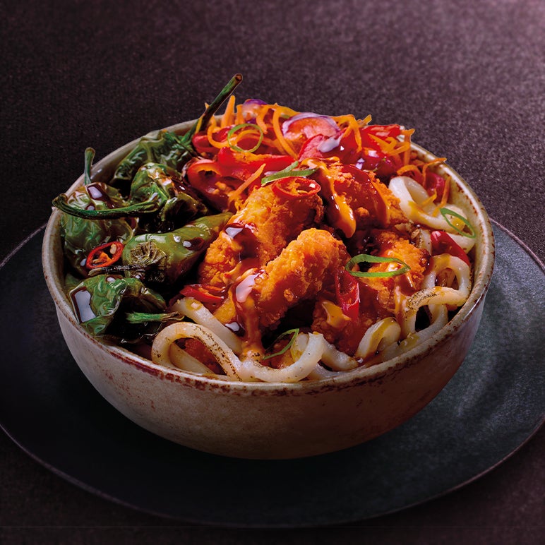 Nouilles Udon poulet croustillant
