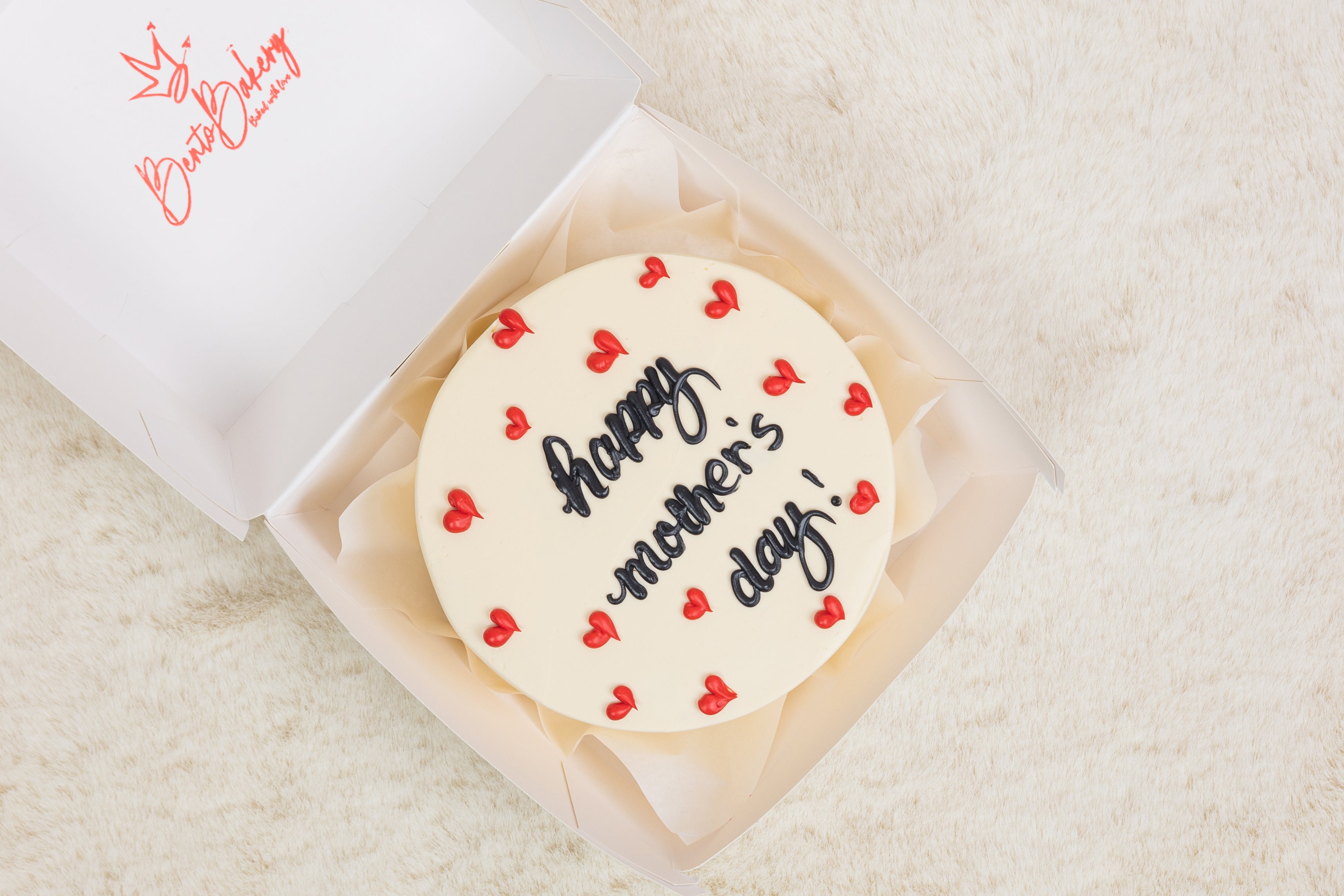 Black Write Happy Mothers Day Cake