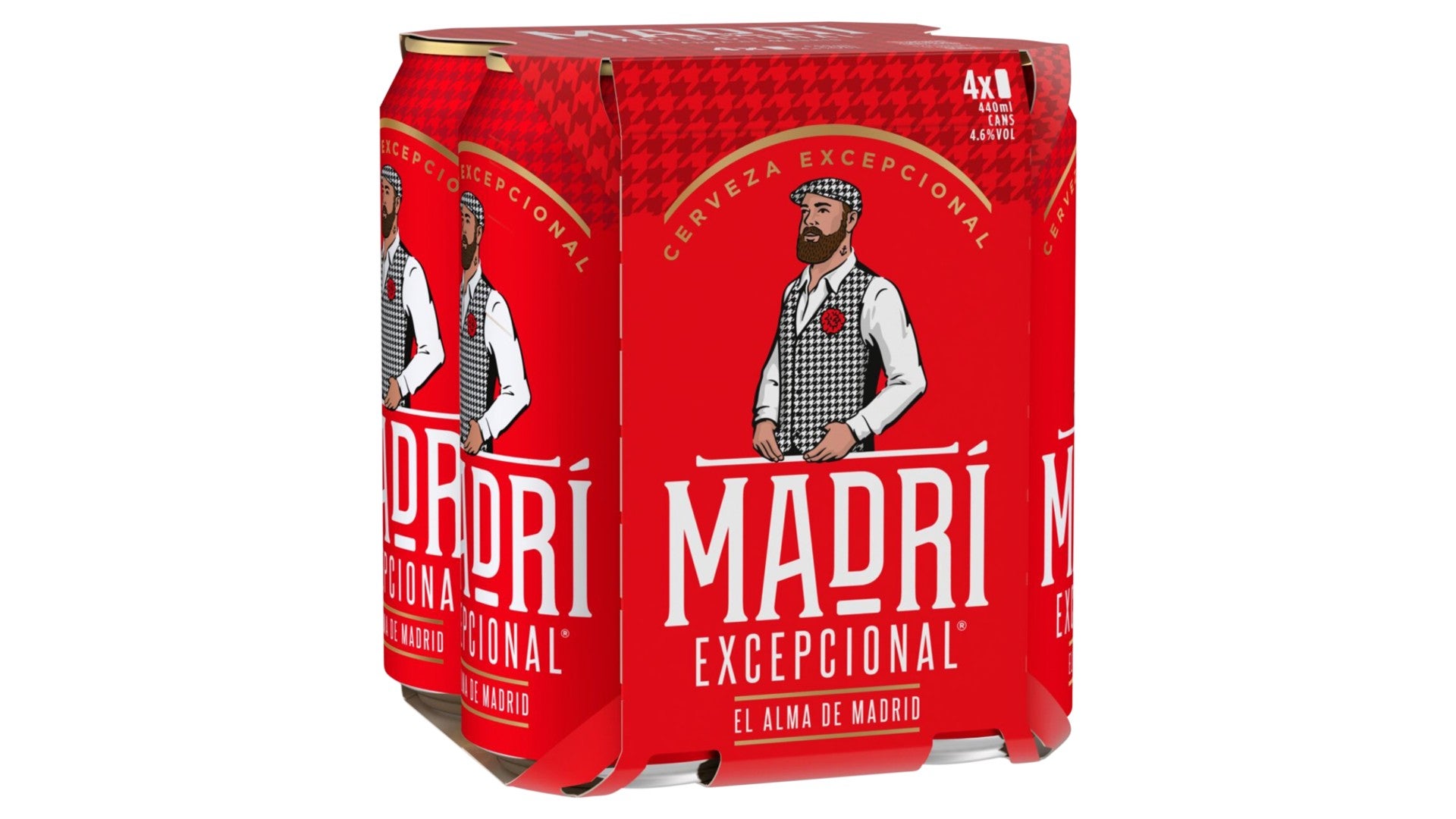 Madri Excepcional Lager Beer Cans 4 x 440ml