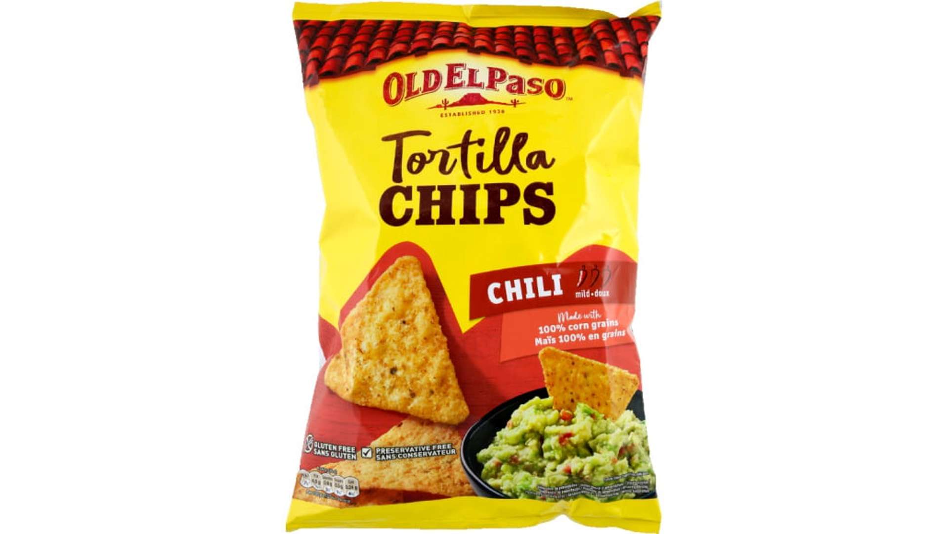 Old El Paso Tortilla Chips Saveur Chili Le sachet de 185g
