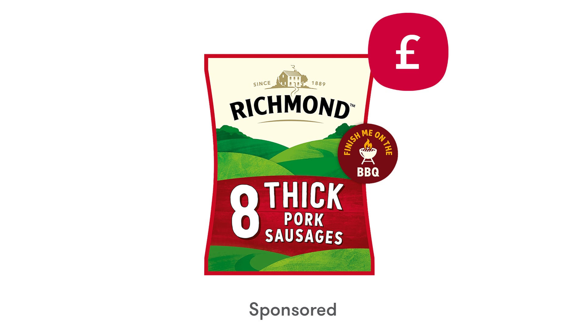 Richmond 8 Thick Pork Sausages 410g