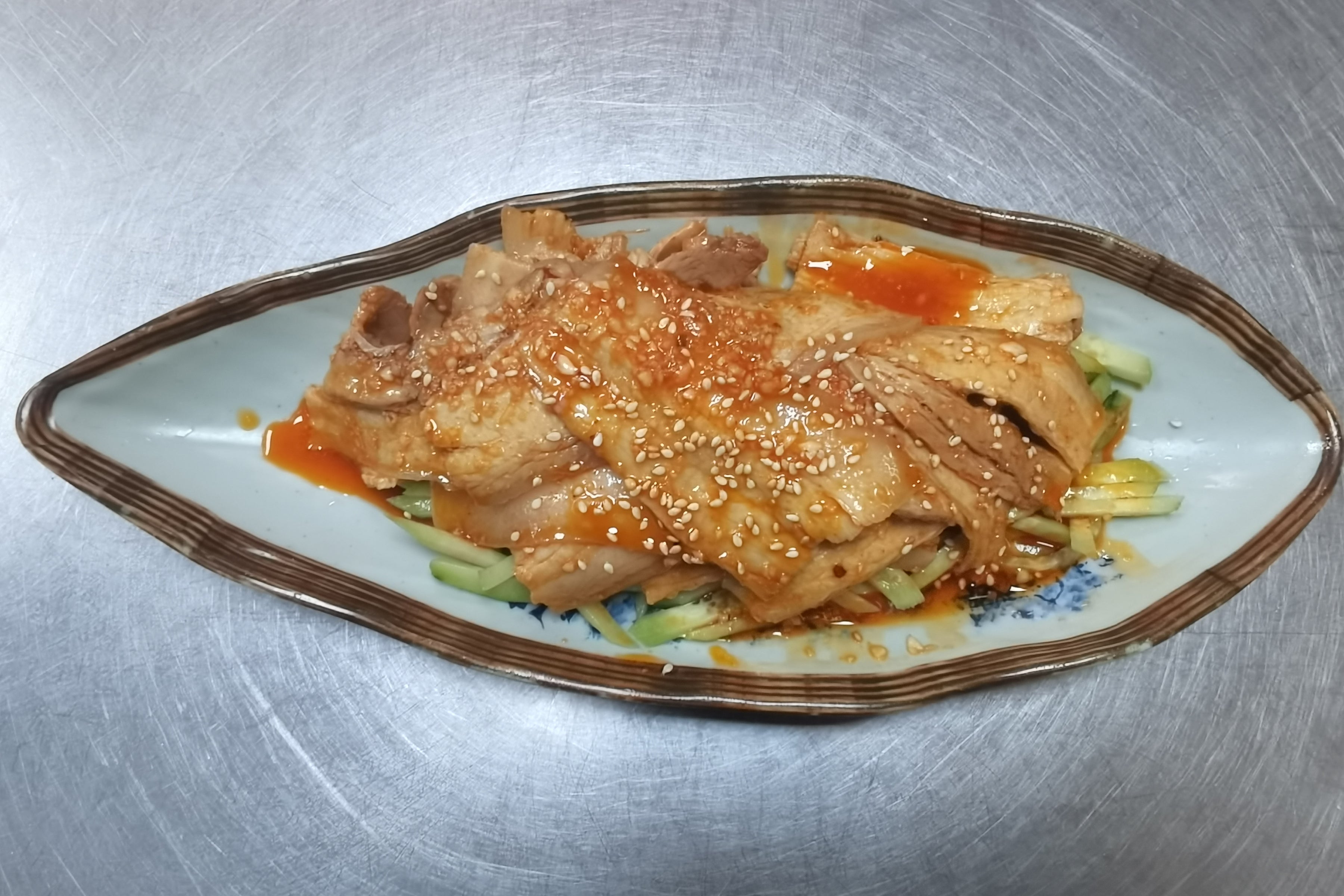 🌶️🌶️Poached Pork Belly with Crushed Garlic in Chilli Oil (蒜泥白肉)