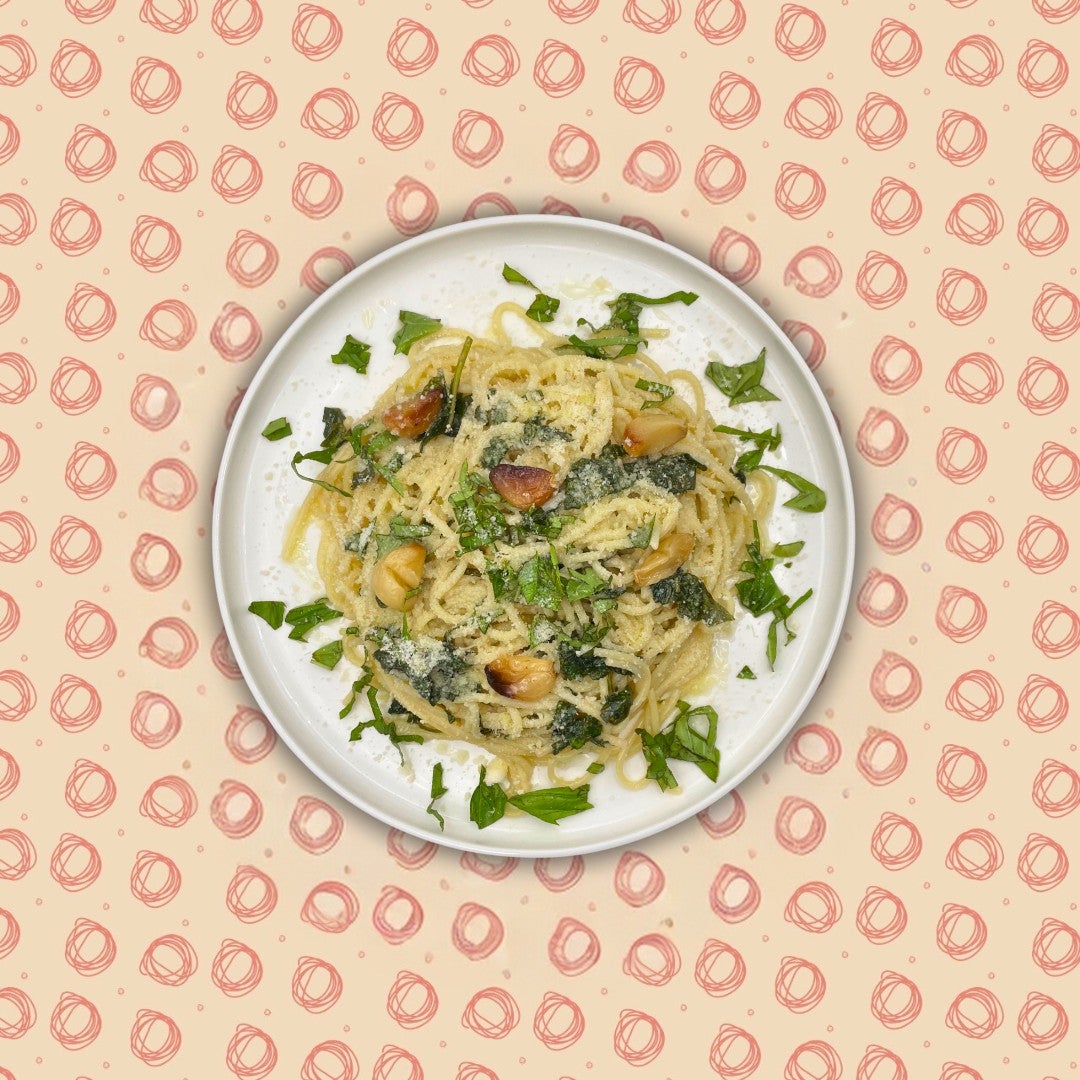 Spaghetti Ail basilico