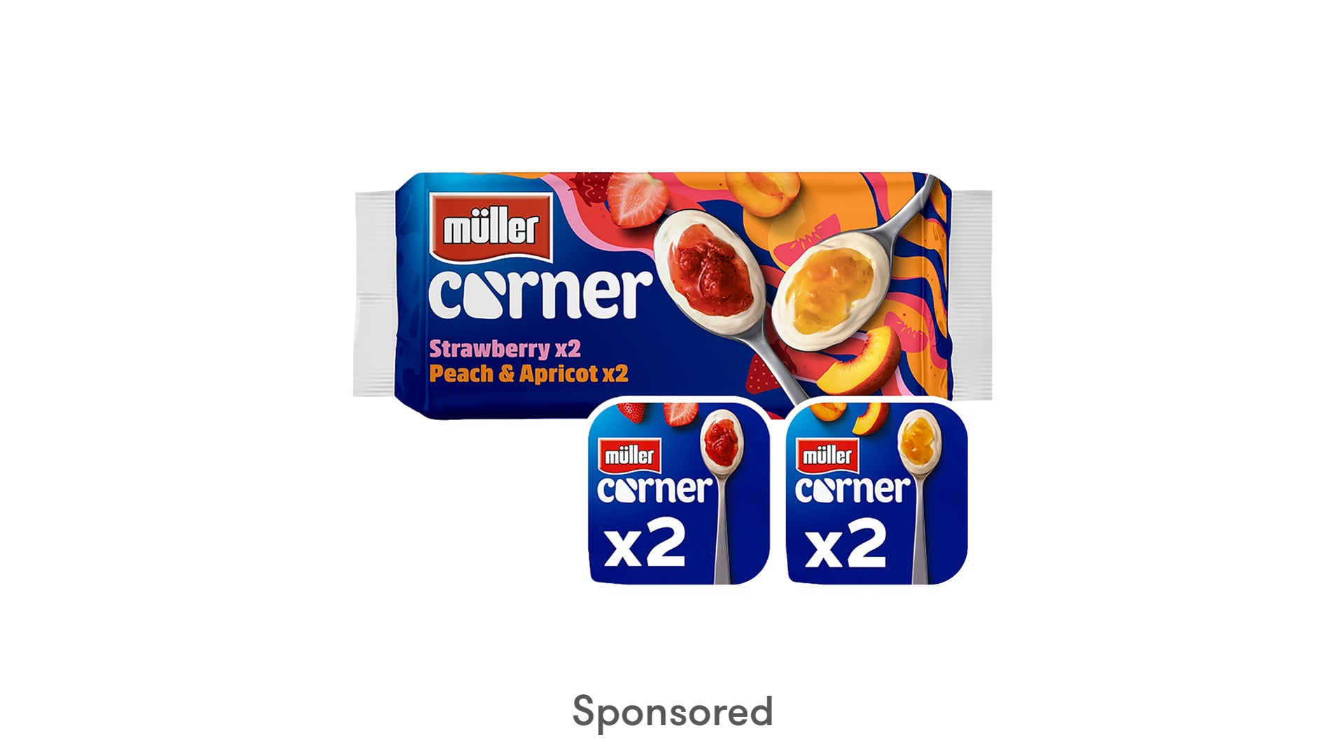 Muller Corner Strawberry and Peach & Apricot Yogurts