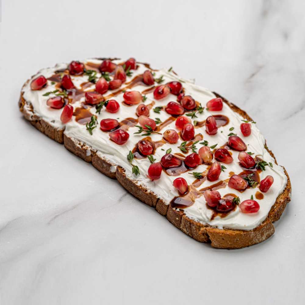 Toasted Tartene With Pomegranate Labneh