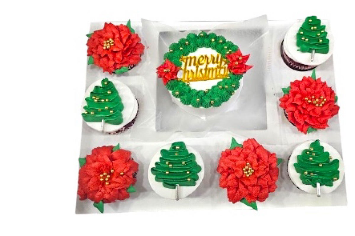 Package  Christmas cake  & cupcake