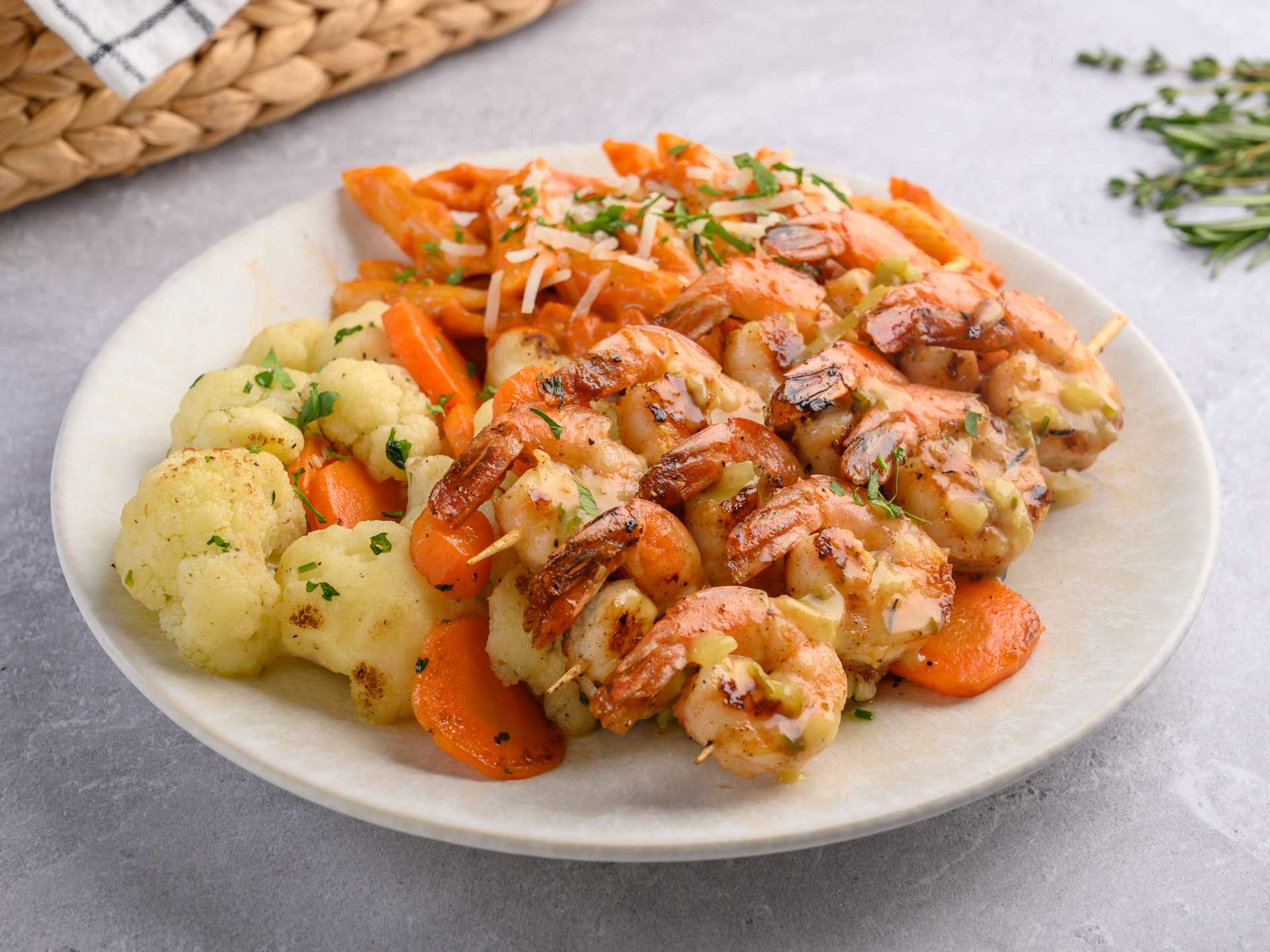 Grilled Shrimp With Pasta