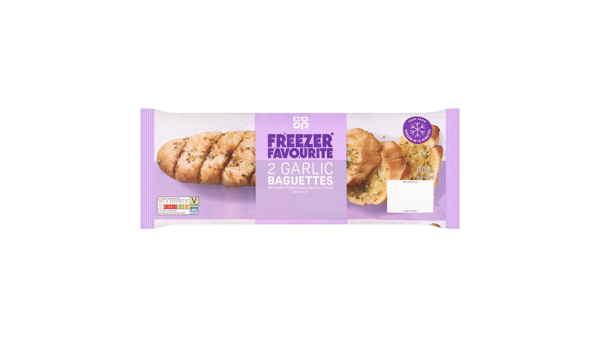 Co-op 2 Garlic Bread Baguettes 310g