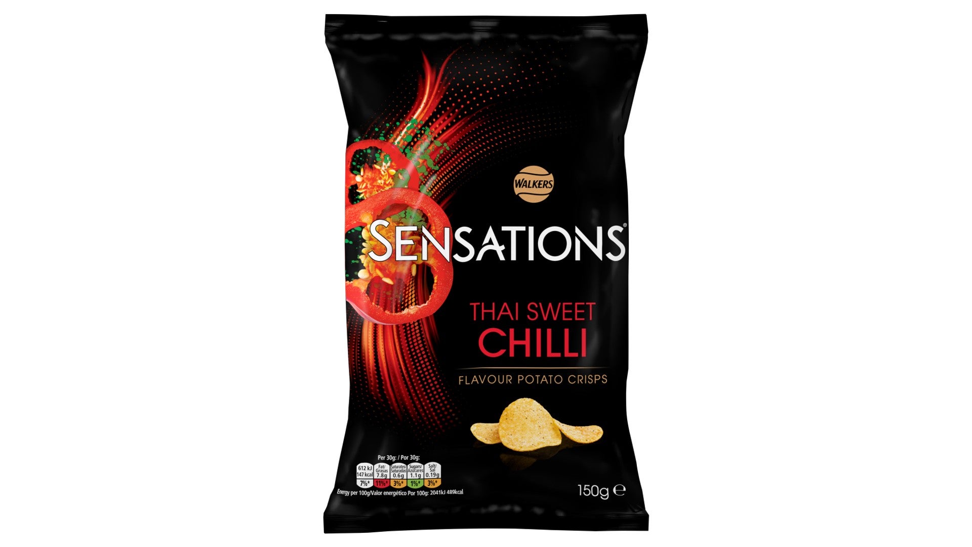 Walkers Sensations Thai Sweet Chilli Crisps 150G