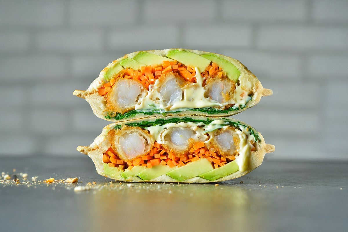Sando cho crevette tempura