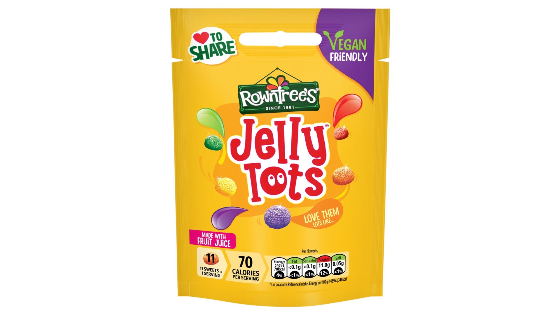 Rowntrees Jelly Tots Sharing Bag 150G