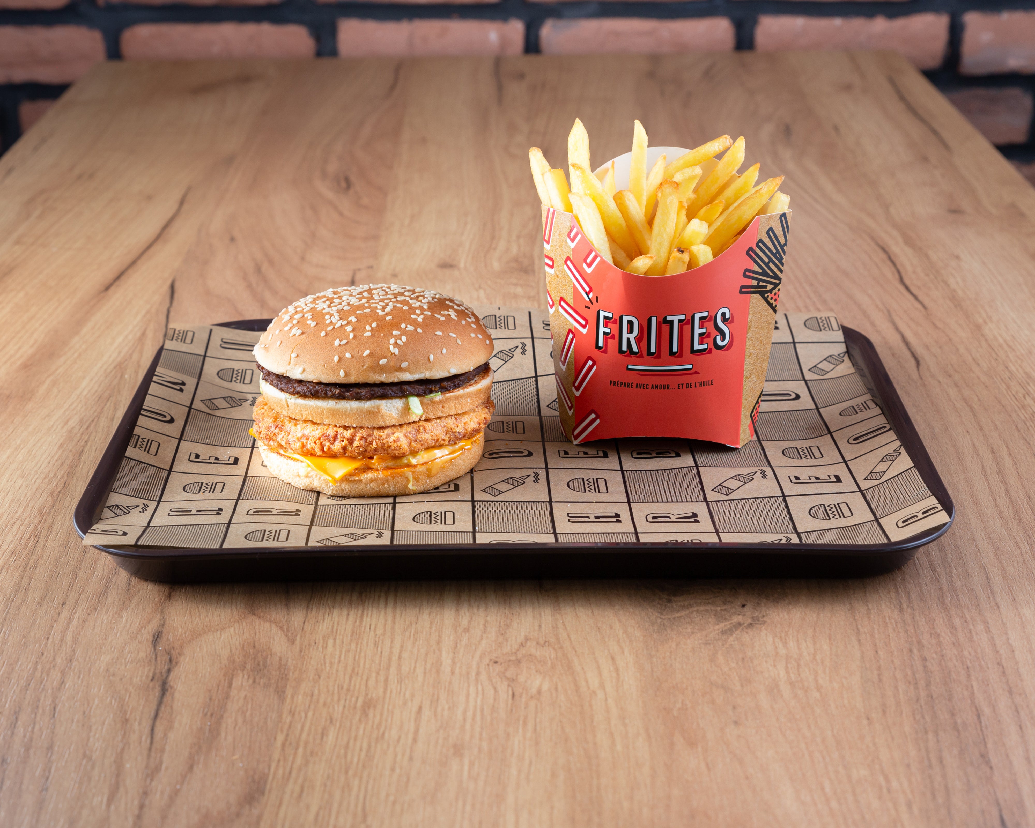 Menu B chicken beef burger