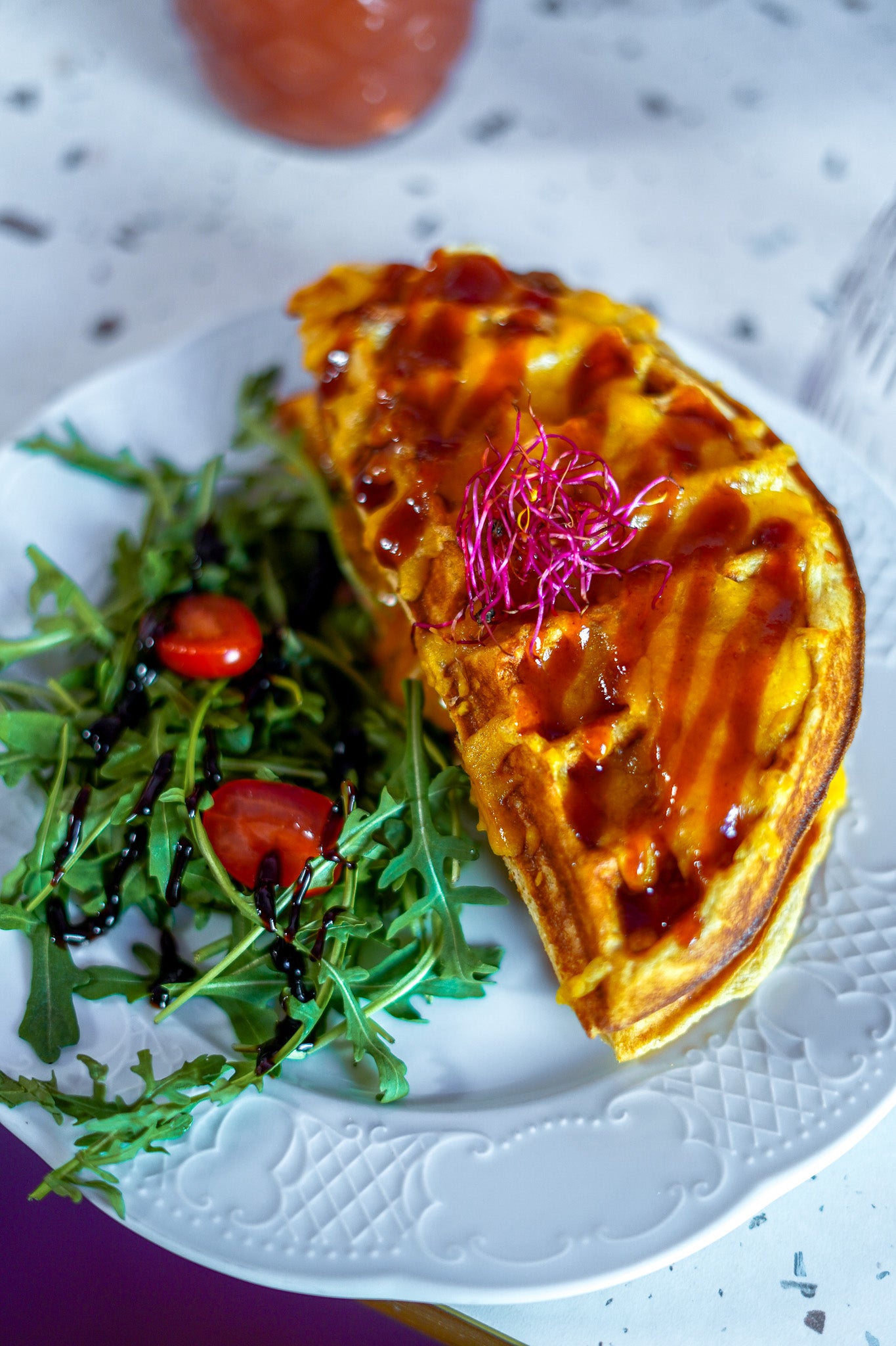 Grilled chicken waffle