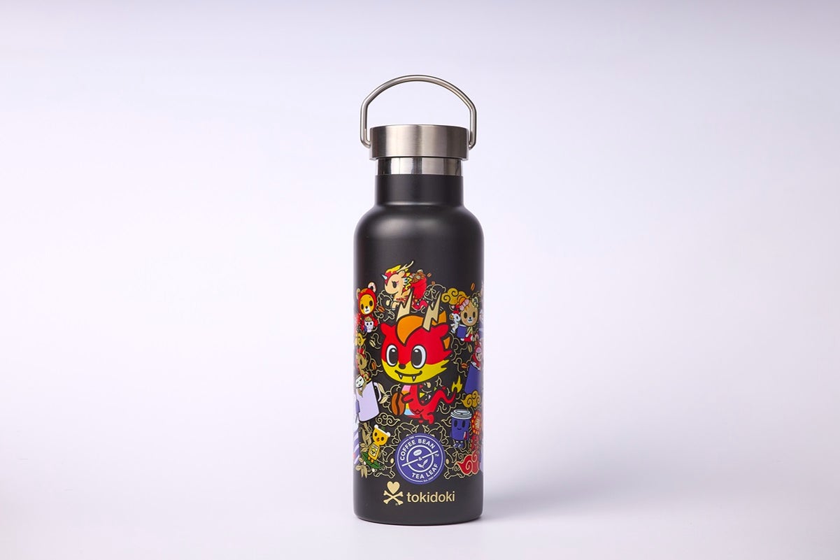 Tokidoki water bottle with ring handle - Black.