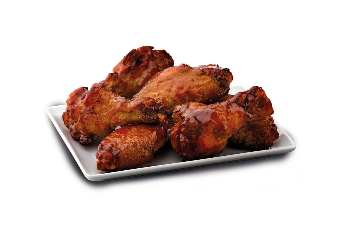 6 Chicken wings with Bourbon BBQ Sauce