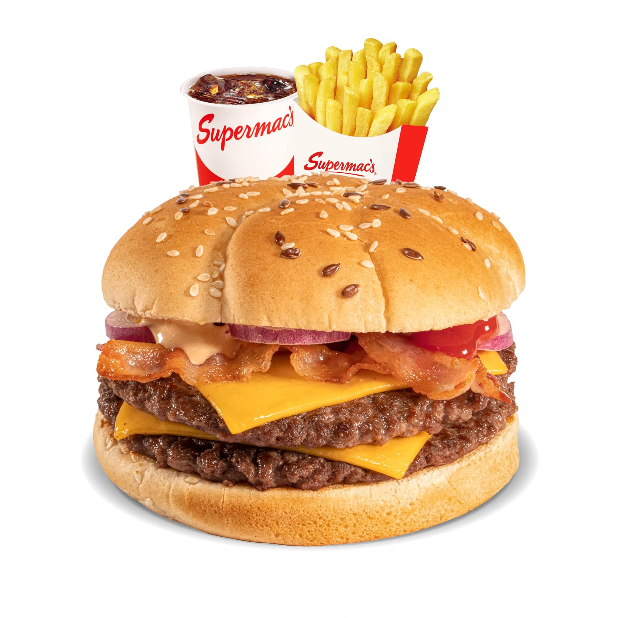 FRESH 5oz Bacon and Cheese Burger Meal