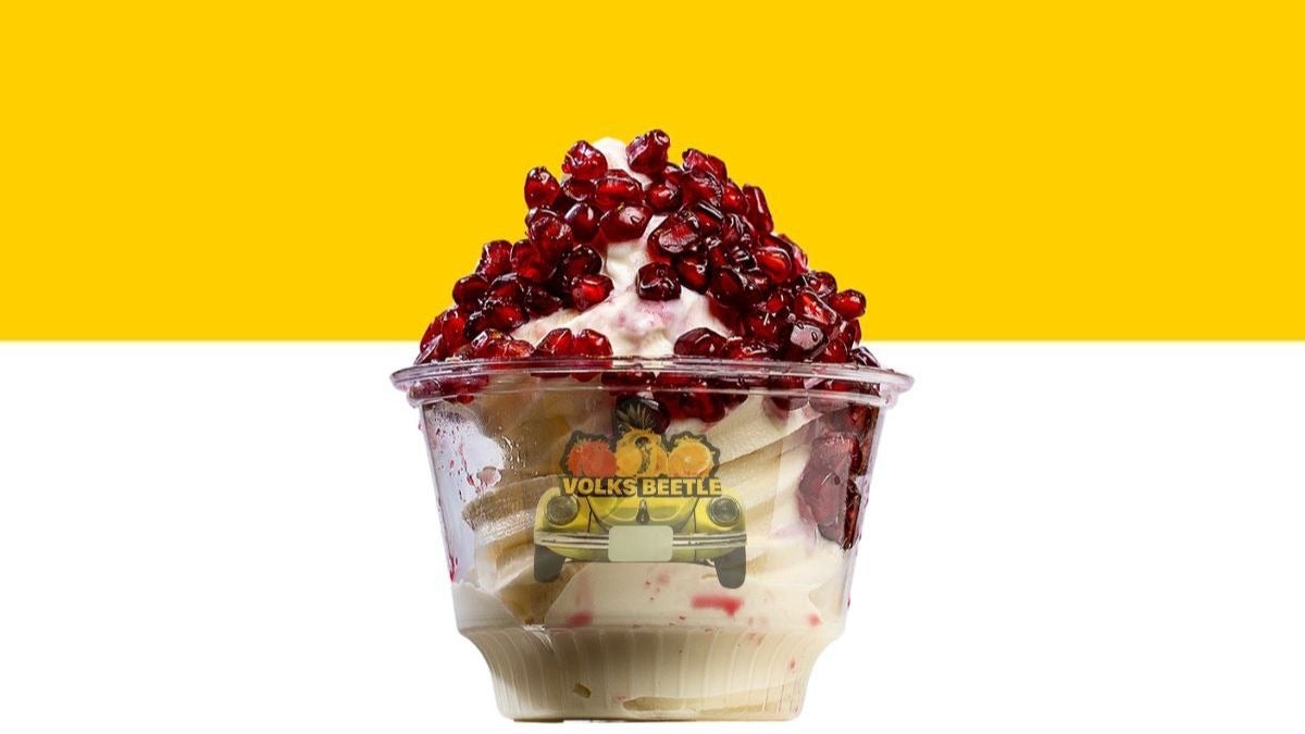 Pomegranate ice cream twister