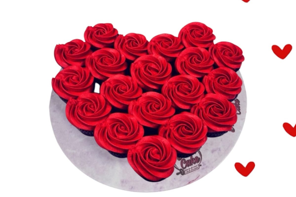 Heart cup cake