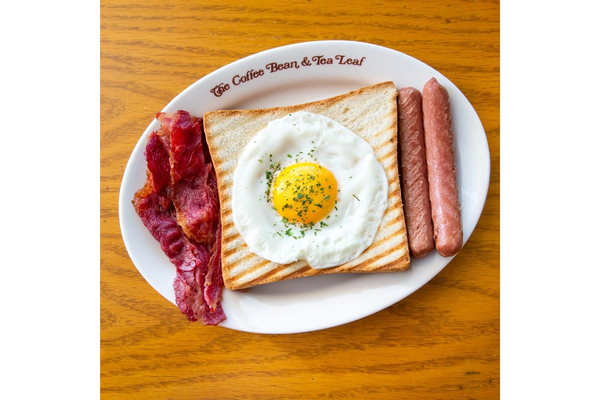 Beef Bacon, Egg on Toast and Sausage (Non-Pork)