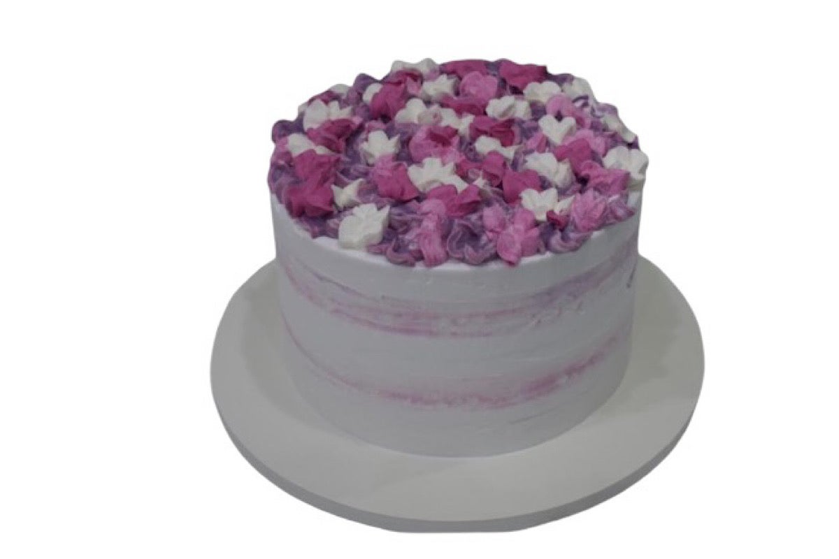 Pink Flower Cake (8 Inches) (Serves 8-10 Persons)