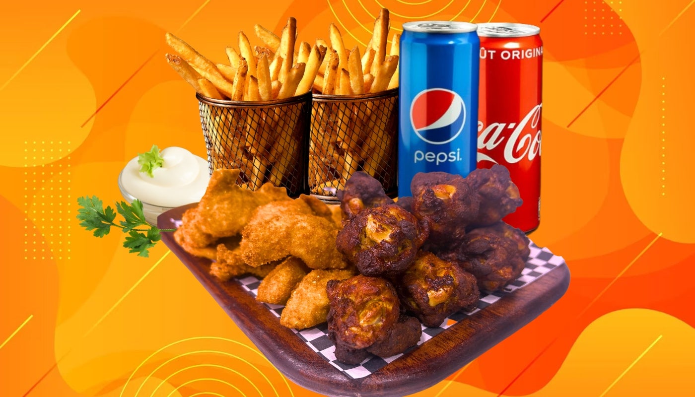MENU DUO 8 TENDERS® + 8 HOT WINGS® 🔥🍗🍟🍟🥤🥤