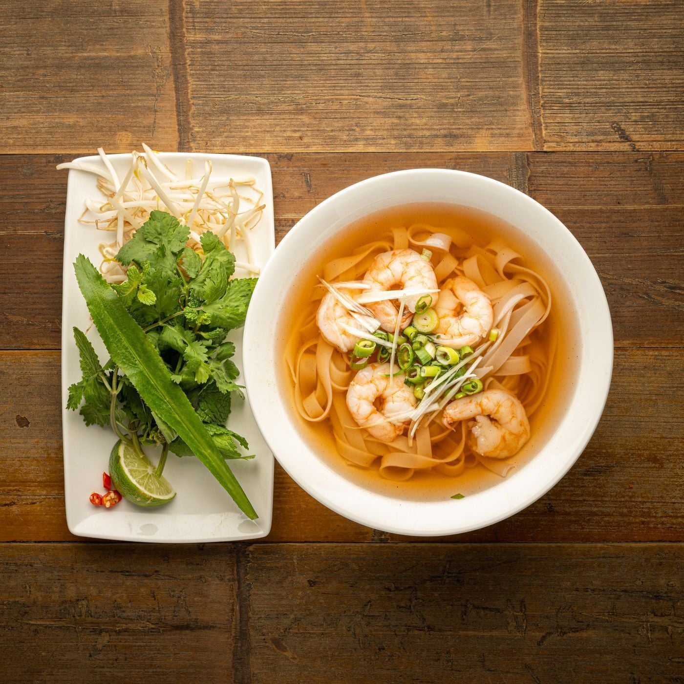 King prawn pho noodle soup