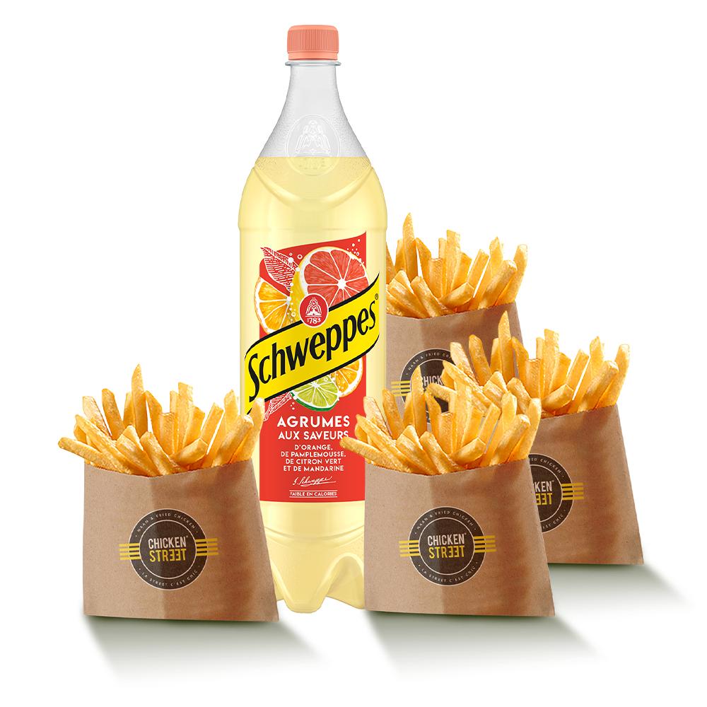 4 Frites + Schweppes Agrumes 1,5l