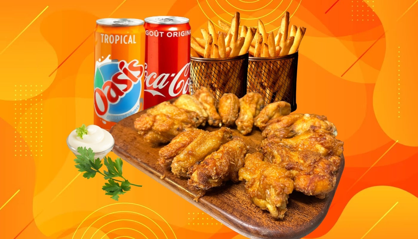 MENU DUO 15 HOT WINGS®🍗🍟🍟🥤🥤