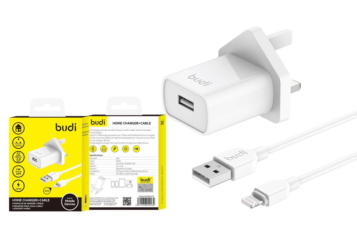 Home Charger+ Lightning Cable By Budi