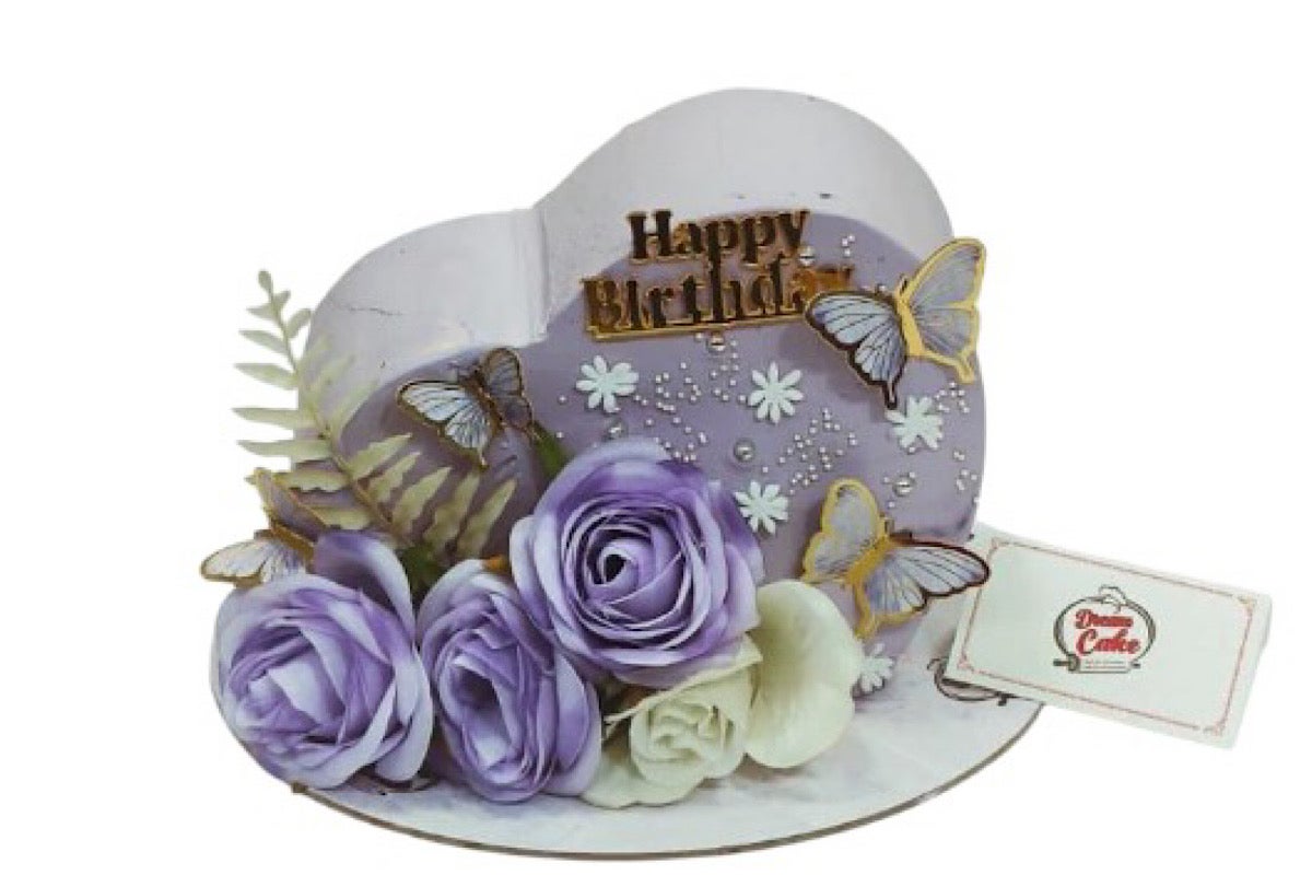 Heart roses cake