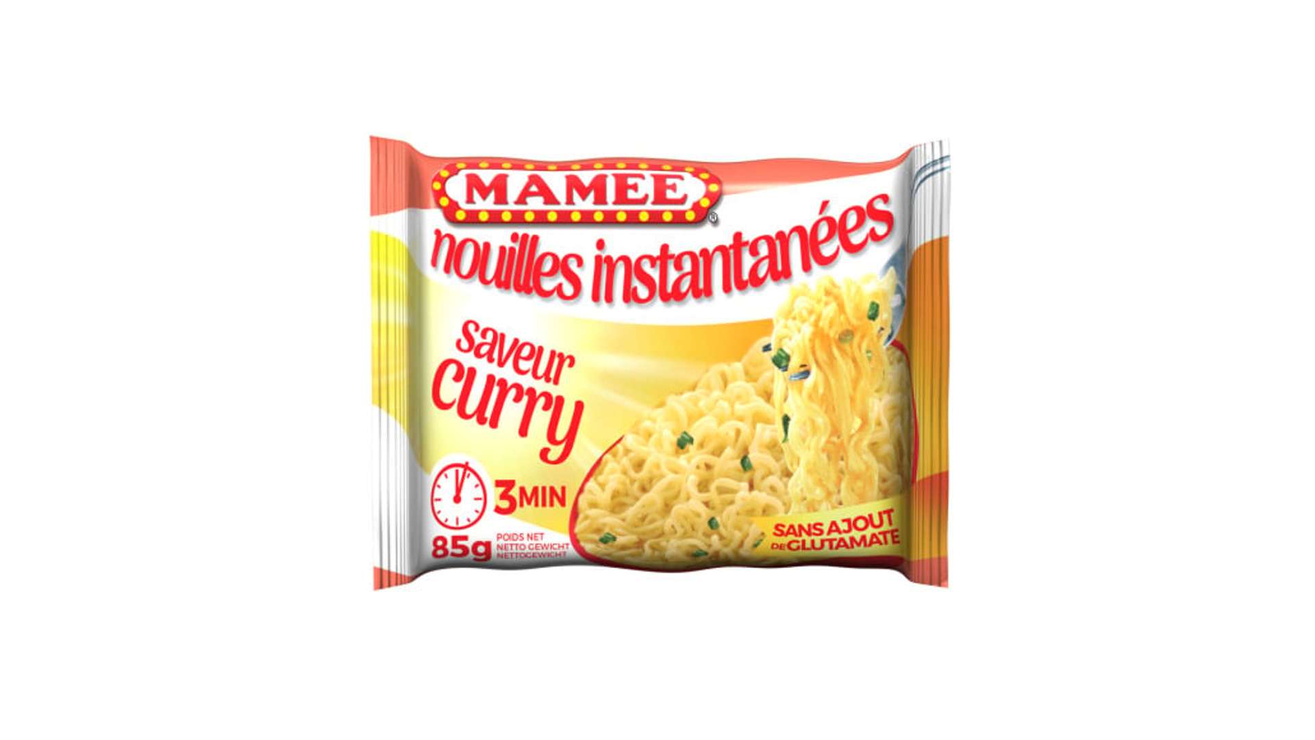 Mamee Nouilles instantanees, saveur curry Le sachet de 85g