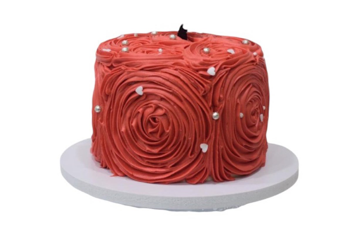 The Red Floral Cake (6 Inches) (Serves 6-8 Persons)